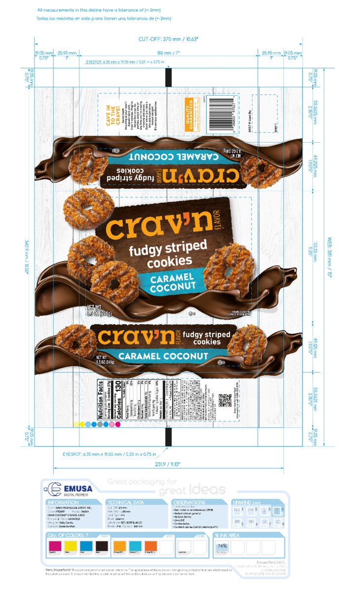 slide 18 of 18, Crav'n Flavor Caramel Coconut Fudgy Striped Cookies 8.5 oz, 8.5 oz