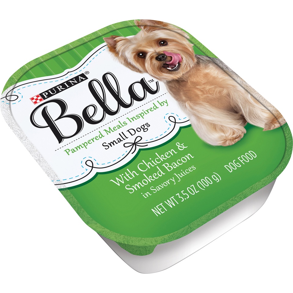 slide 3 of 6, Purina Bella With Chicken & Smoked Bacon in Savory Juices Adult Wet Dog Food, 3.5 oz