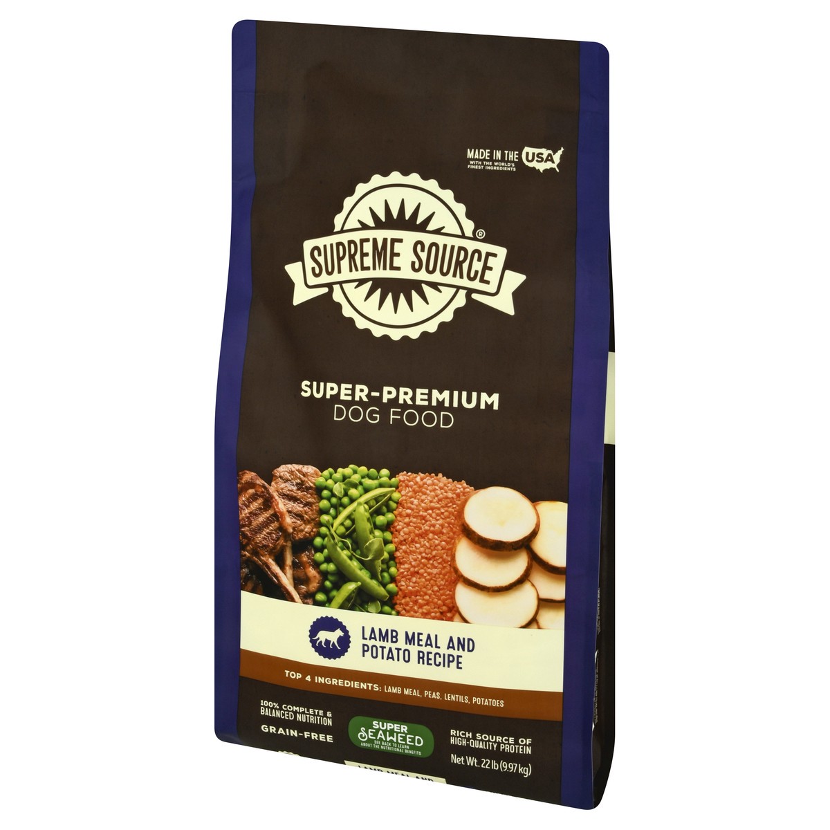 slide 10 of 12, Supreme Source Super-Premium Lamb Meal and Potato Recipe Dog Food 22 lb, 22 lb