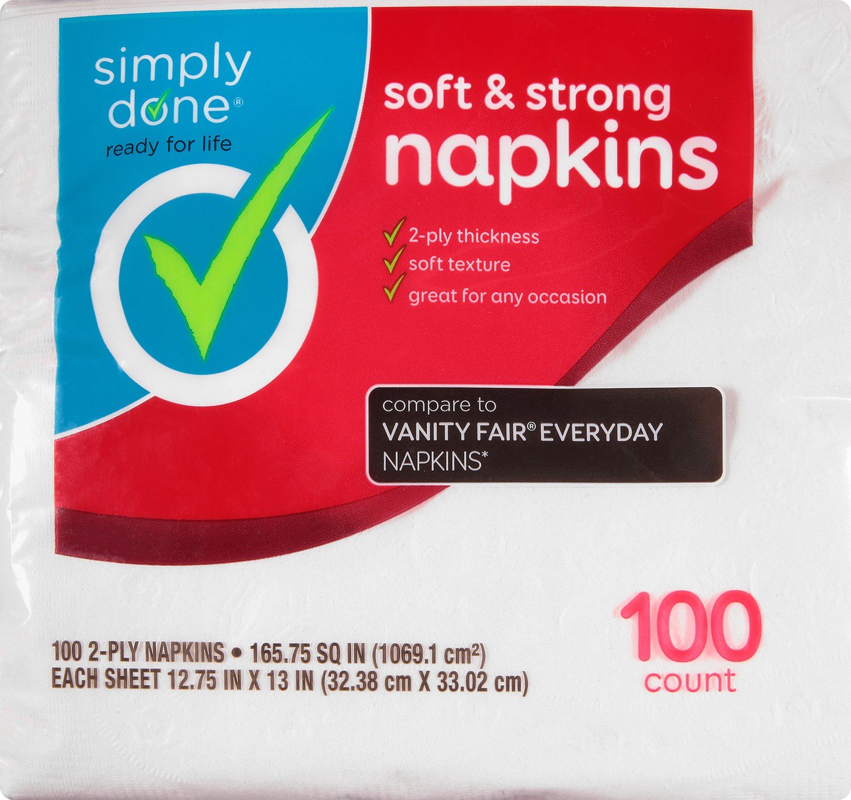 slide 3 of 8, Simply Done Soft & Strong 2-Ply Napkins 100 ea, 100 ct