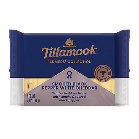 slide 1 of 1, Tillamook Farmers' Collection Smoked Black Pepper White Cheddar Cheese Block - 7 Oz, 7 oz