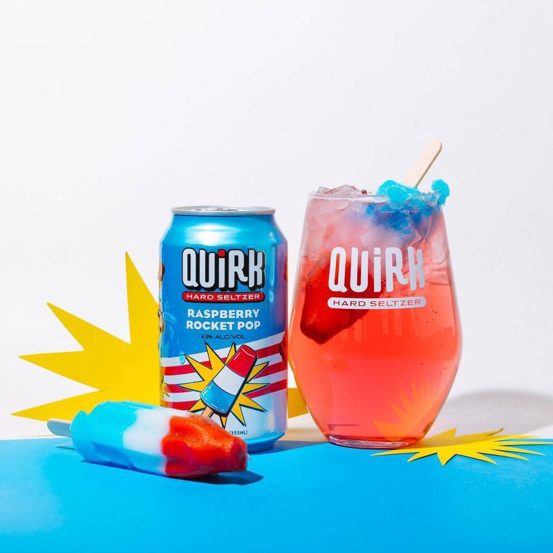 slide 2 of 3, Boulevard Brewing Company Quirk Hard Seltzer Raspberry Rocket Pop 12 Pack, 12 ct; 12 oz