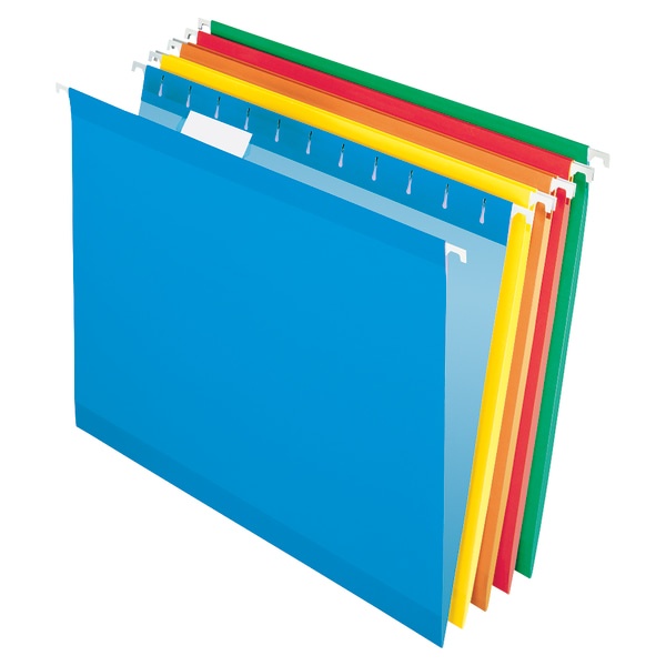 slide 1 of 1, Office Depot Brand Hanging Folders, Letter Size, Assorted, Box Of 25, 25 ct