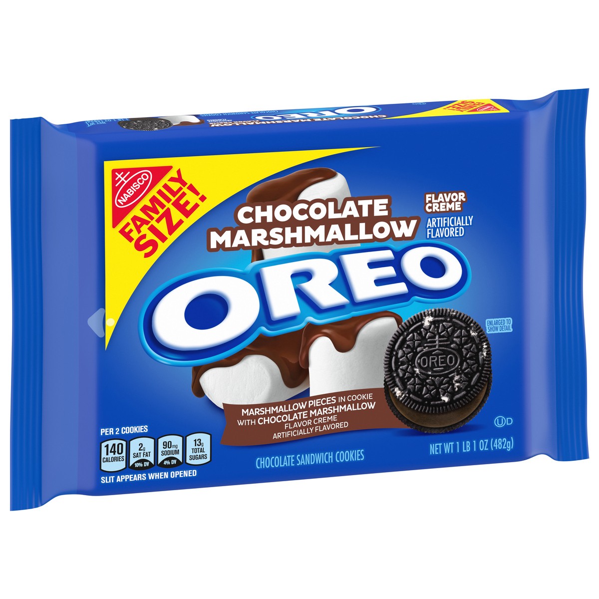 slide 2 of 9, Oreo Chocolate Marshmallow Flavor Creme Chocolate Sandwich Cookies Family Size, 17 oz