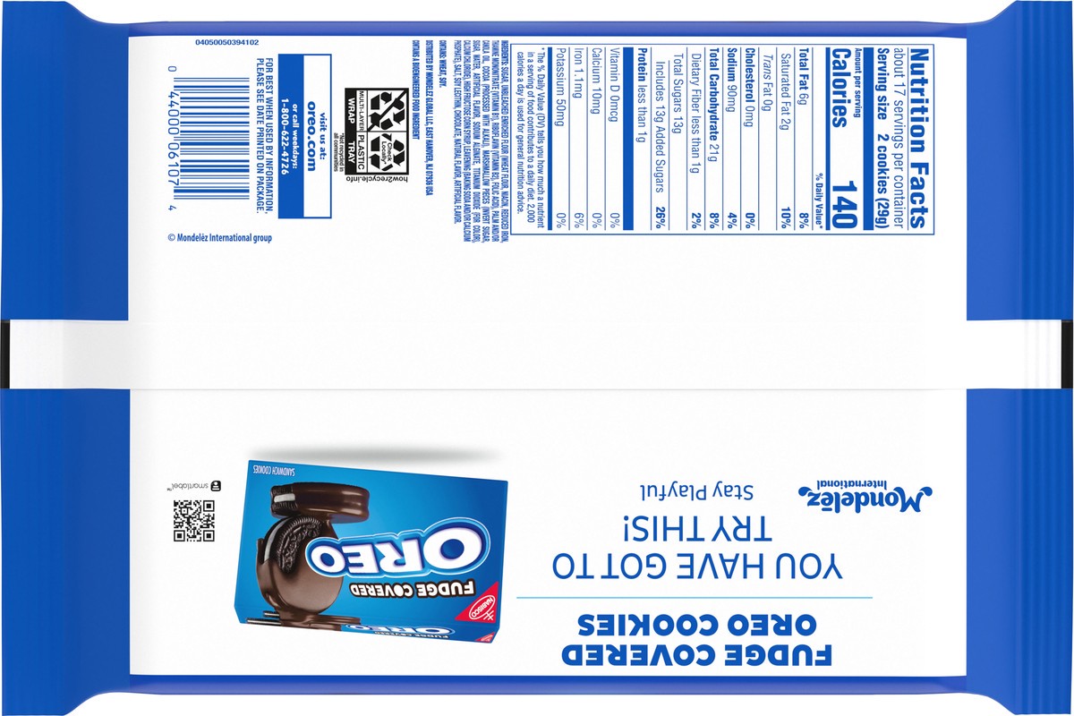 slide 5 of 9, Oreo Chocolate Marshmallow Flavor Creme Chocolate Sandwich Cookies Family Size, 17 oz