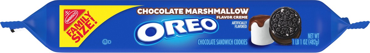 slide 9 of 9, Oreo Chocolate Marshmallow Flavor Creme Chocolate Sandwich Cookies Family Size, 17 oz