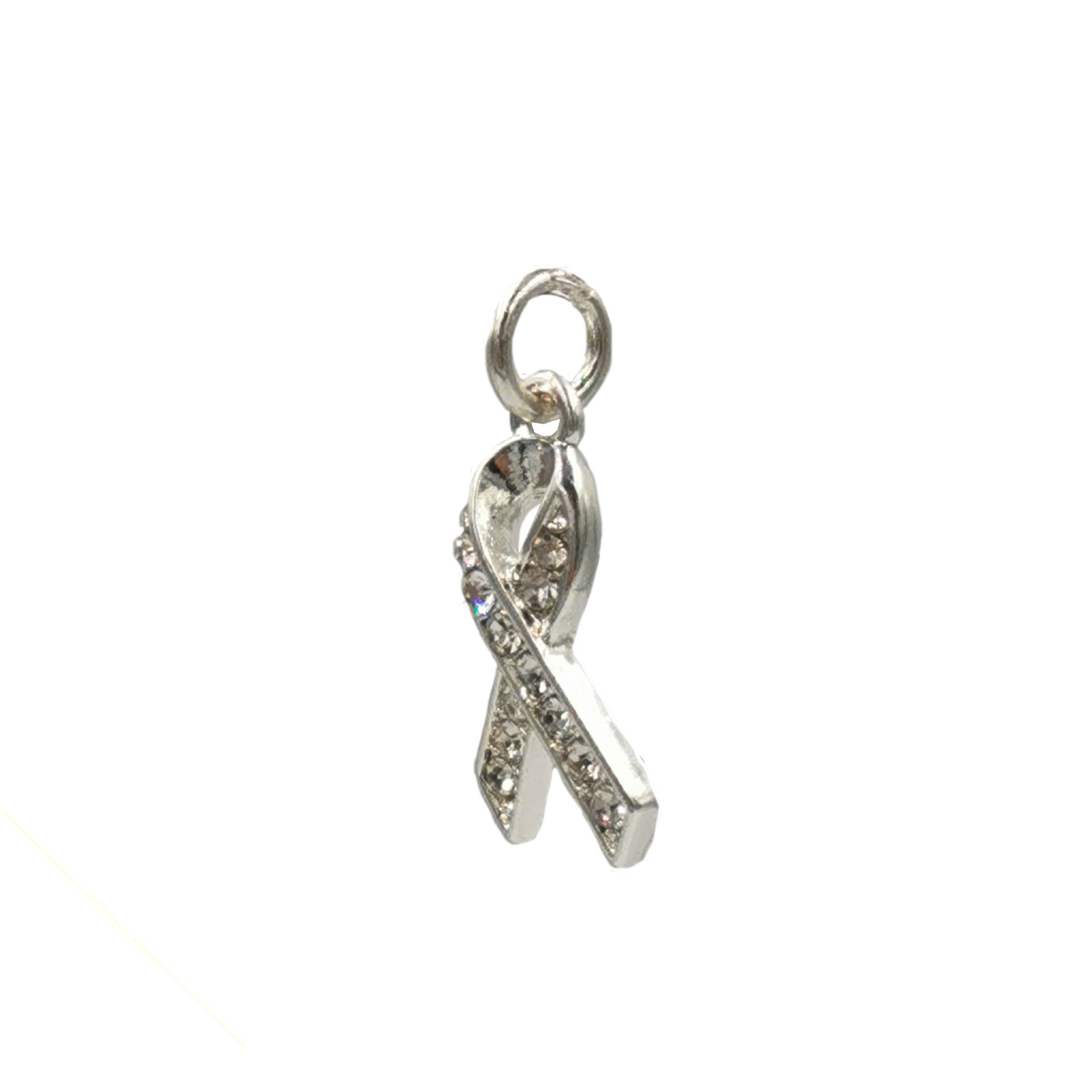 slide 2 of 4, Charmalong Silver Plated & Stone Paved Ribbon Charm By Bead Landing, 0.75 in x 0.4 in x 0.25 in