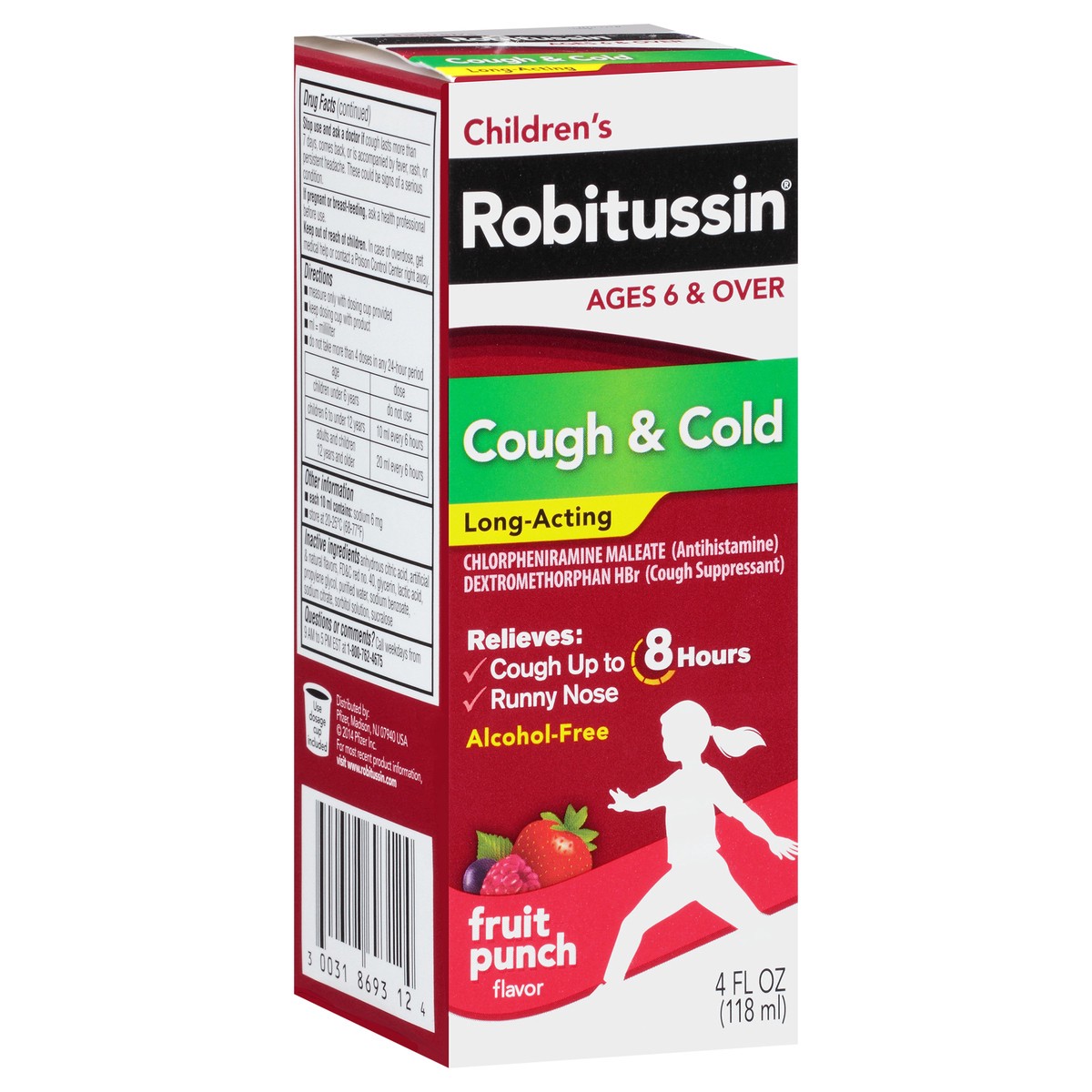 slide 9 of 10, Robitussin Children's Robitussin Long-Acting Cough and Cold Medicine, Fruit Punch Flavor - 4 Fl Oz Bottle, 4 fl oz