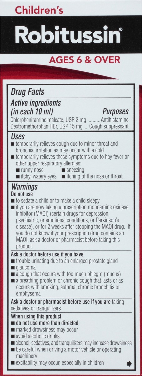 slide 8 of 10, Robitussin Children's Robitussin Long-Acting Cough and Cold Medicine, Fruit Punch Flavor - 4 Fl Oz Bottle, 4 fl oz