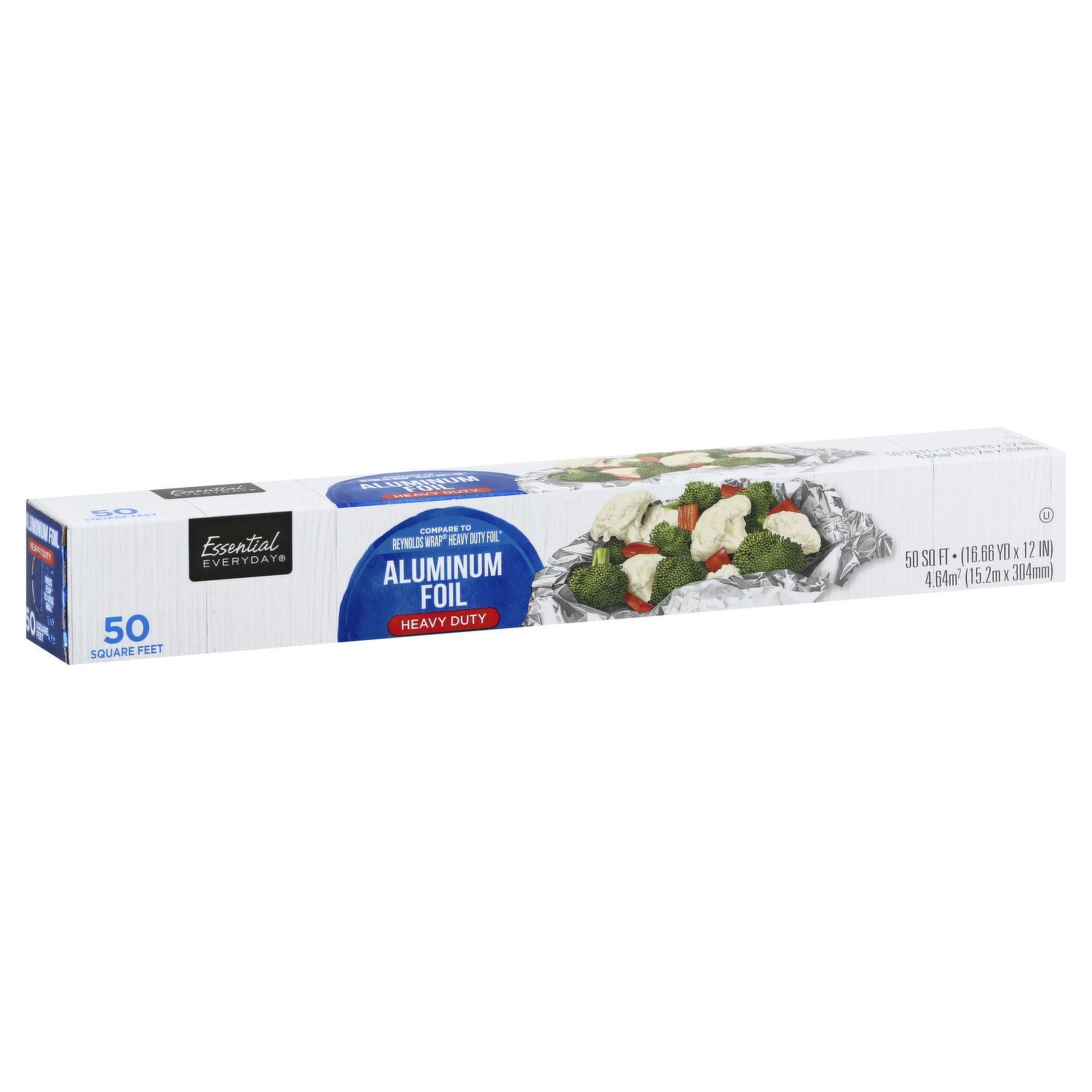 slide 1 of 1, Essential Everyday Ee Aluminum Foil Hvy Duty 50Sq Ft, 12 in x 50 ft