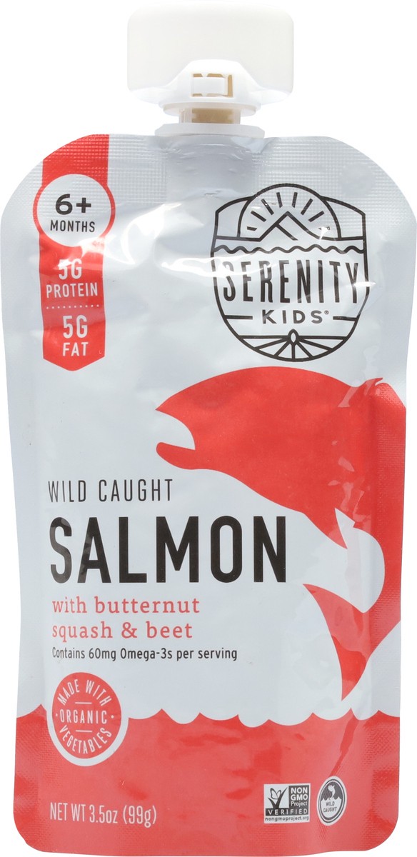 slide 2 of 9, Serenity Kids Wild Caught Salmon with Organic Butternut Squash & Beet Pouch, 3.5oz, 3.5 oz