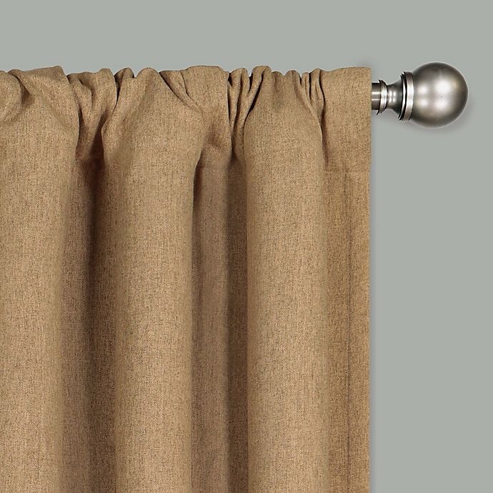 slide 2 of 5, Brookstone Harvey Rod Pocket Room Darkening Window Curtain Panel - Camel, 108 in