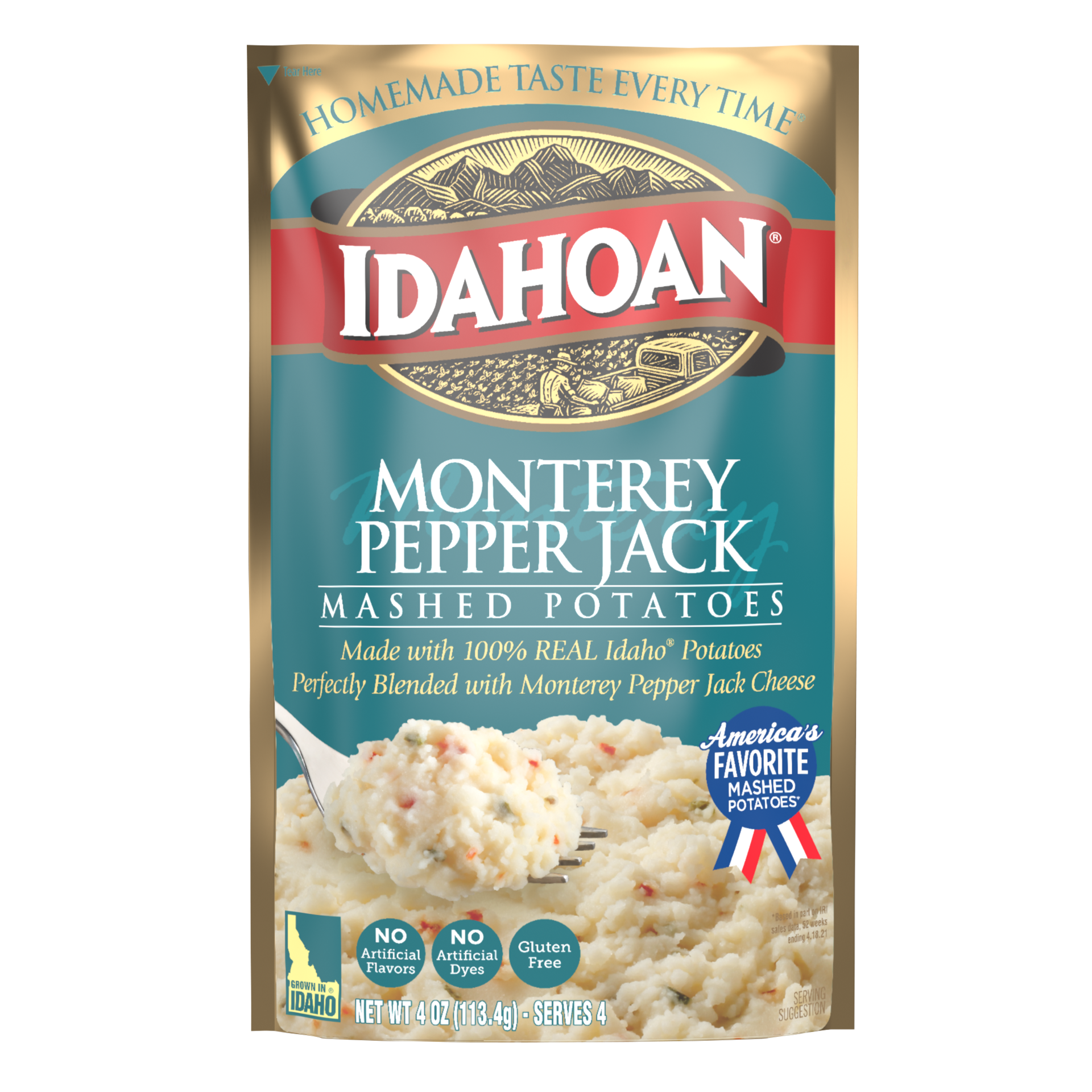 slide 4 of 4, Idahoan Monterey Pepper Jack Mashed Potatoes 4 oz, 4 oz