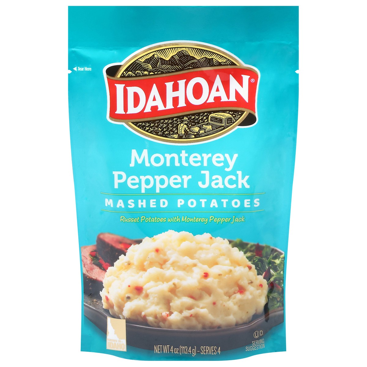 slide 1 of 4, Idahoan Monterey Pepper Jack Mashed Potatoes 4 oz, 4 oz