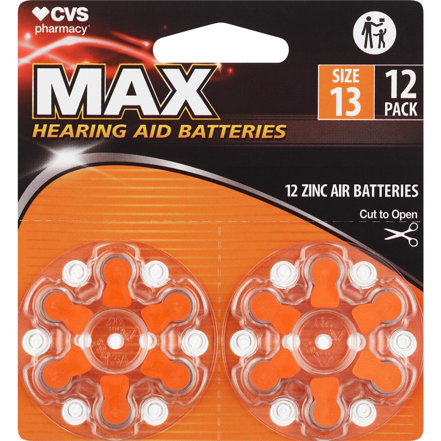 slide 1 of 2, Cvs 13 Max Hearing Aid Batteries, 12 Ct, 12 ct