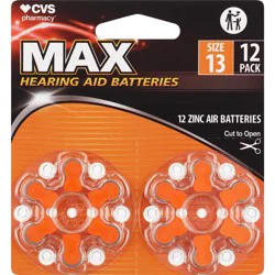 Cvs 13 Max Hearing Aid Batteries, 12 Ct