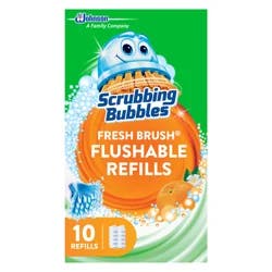 Scrubbing Bubbles Fresh Toilet Brush Flushable Refills, Citrus, Convenient Clean, 10 Pads