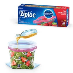 Ziploc Brand Storage Gallon Bags, Large Storage Bags for Food, 38 Count