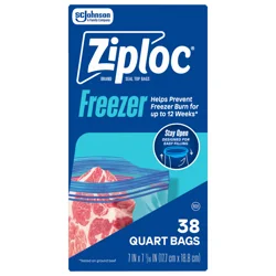 Ziploc Quart Freezer Seal Top Bags 38 ea