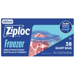 Ziploc Quart Freezer Seal Top Bags 38 ea
