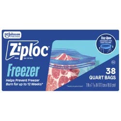 Ziploc Quart Freezer Seal Top Bags 38 ea