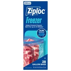 Ziploc Brand Freezer Bags with Grip 'n Seal Technology, Gallon, 28 Count