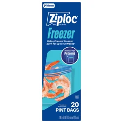 Ziploc Pint Freezer Seal Top Bags 20 ea