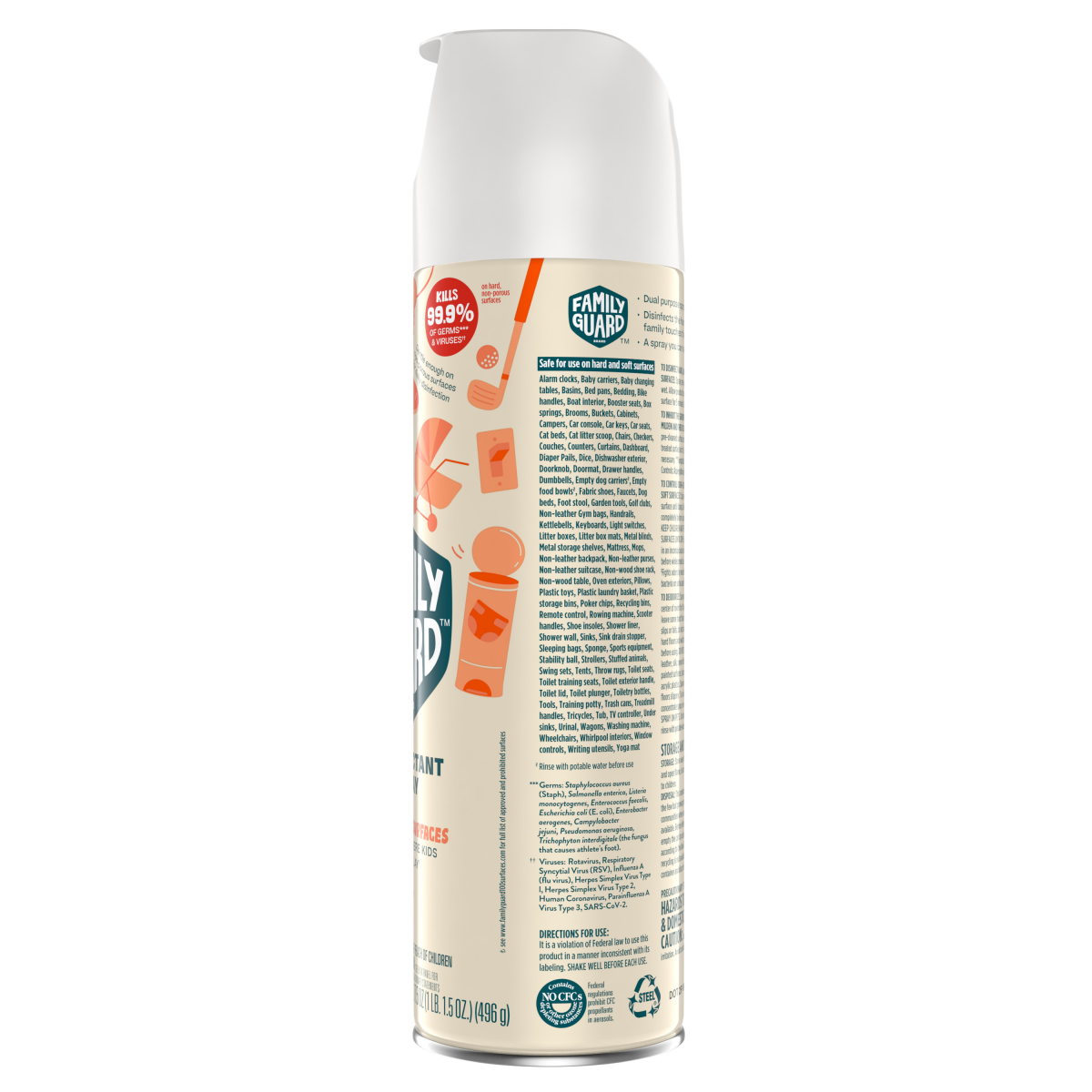 slide 22 of 29, FamilyGuard Brand Disinfectant Spray, 17.5 oz, Citrus, For 100+ Surfaces Your Family Touches Most, 17.5 oz