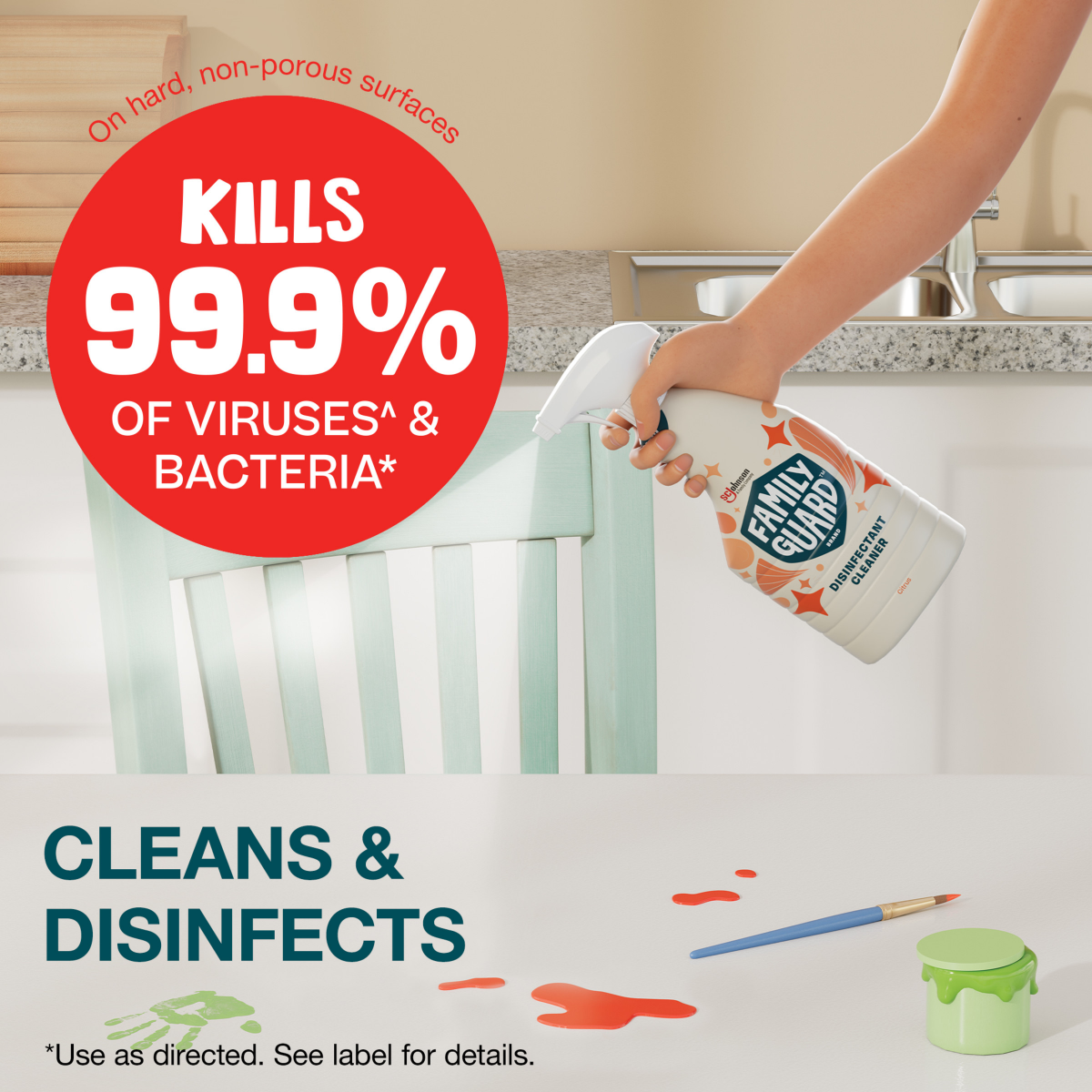 slide 28 of 29, FamilyGuard Brand Disinfectant Cleaner, 32 oz , Citrus, Multisurface Trigger Spray, 32 oz