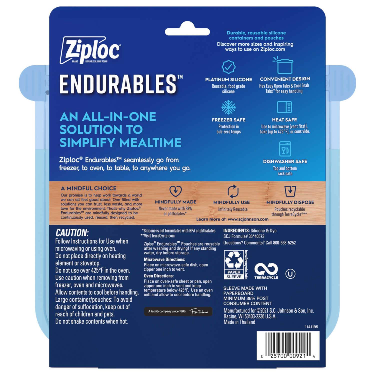 slide 2 of 8, Ziploc Endurables™ Medium Pouch, 2 cups, 16 fl oz, Reusable Silicone, From Freezer, to Oven, to Table, 1 ct