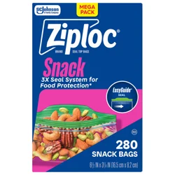 Ziploc Brand Storage Snack Bags, Snack Sized Bags, 280 Count
