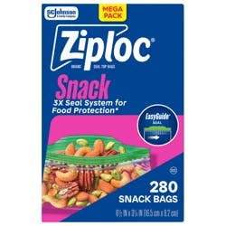 Ziploc Brand Storage Snack Bags, Snack Sized Bags, 280 Count