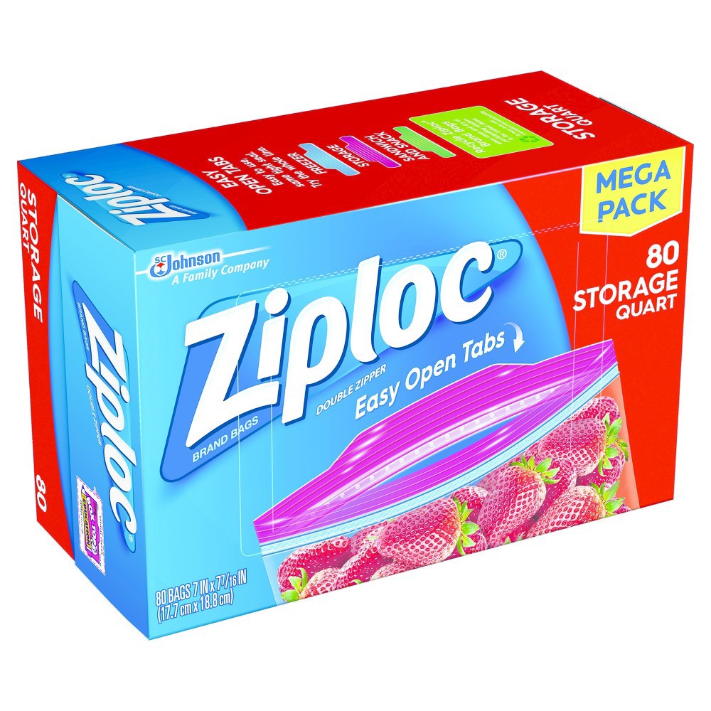 Ziploc Storage Quart Bags 80 ct Shipt