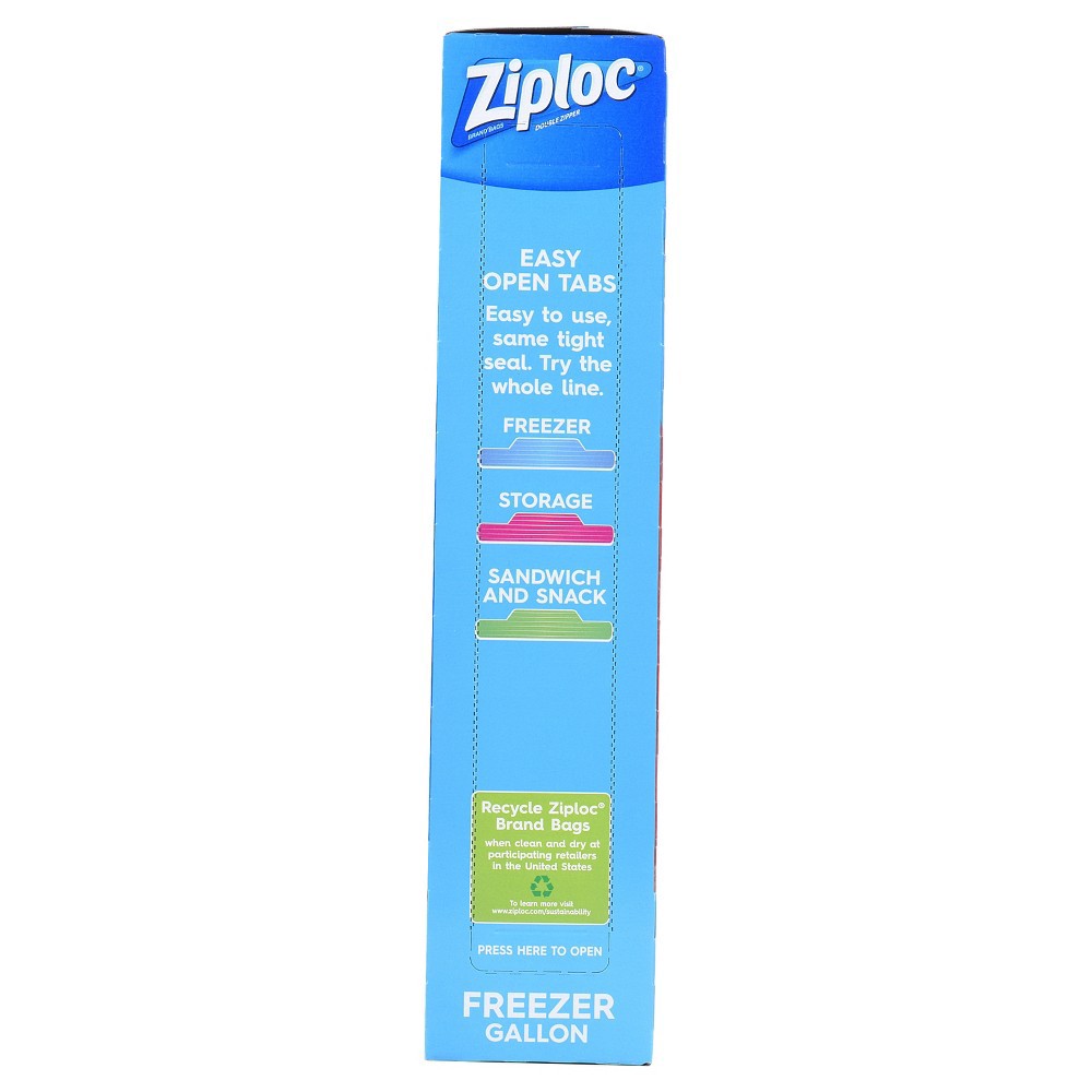 slide 3 of 10, Ziploc Brand Freezer Bags with New Stay Open Design, Gallon, 60, Patented Stand-up Bottom, Easy to Fill Freezer Bag, Unloc a Free Set of Hands in the Kitchen, Microwave Safe, BPA Free, 60 ct