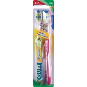 slide 1 of 1, G-U-M Gum Supreme Toothbrush Soft, 2 ct