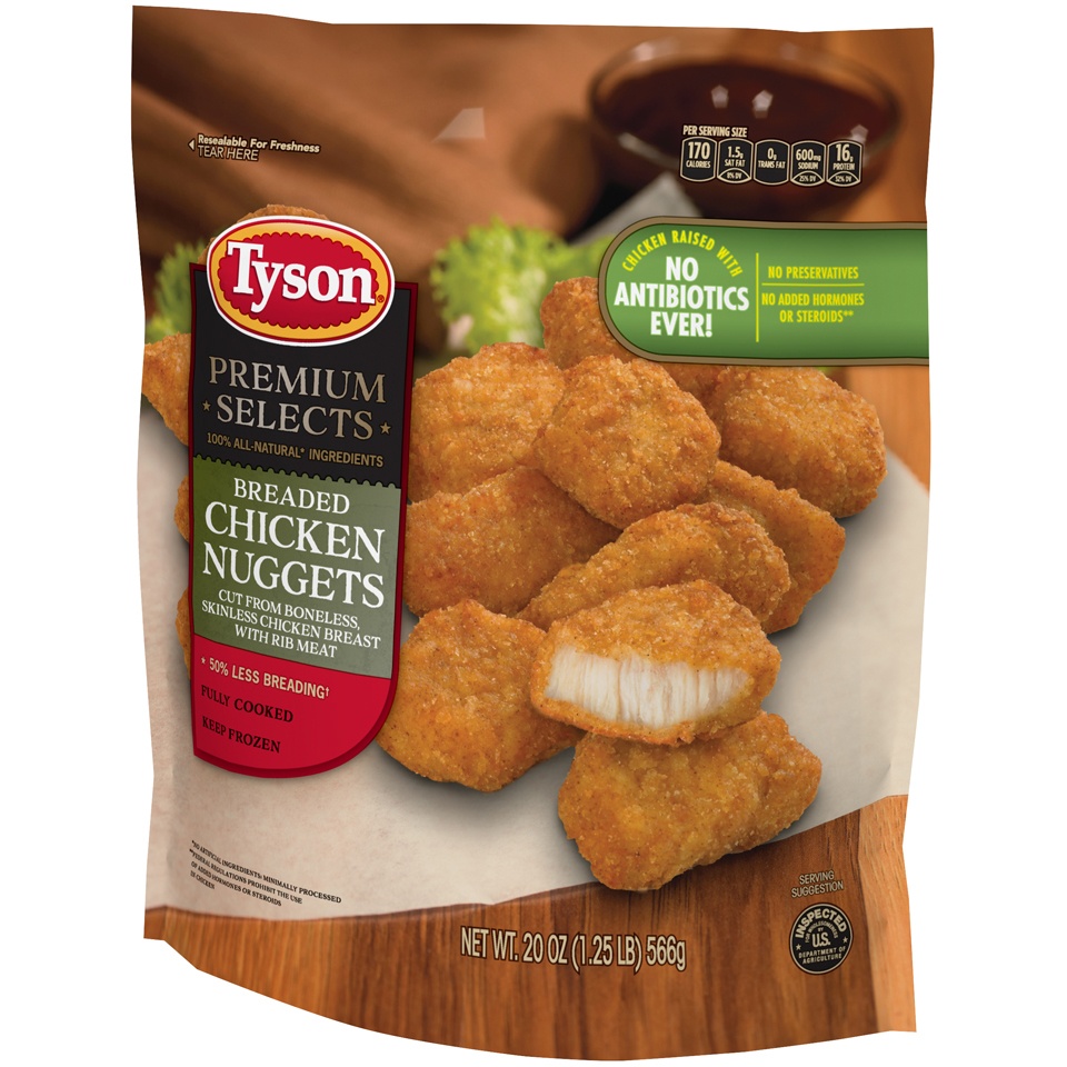 slide 4 of 6, Tyson Premium Selects Chicken Nuggets, 20 oz