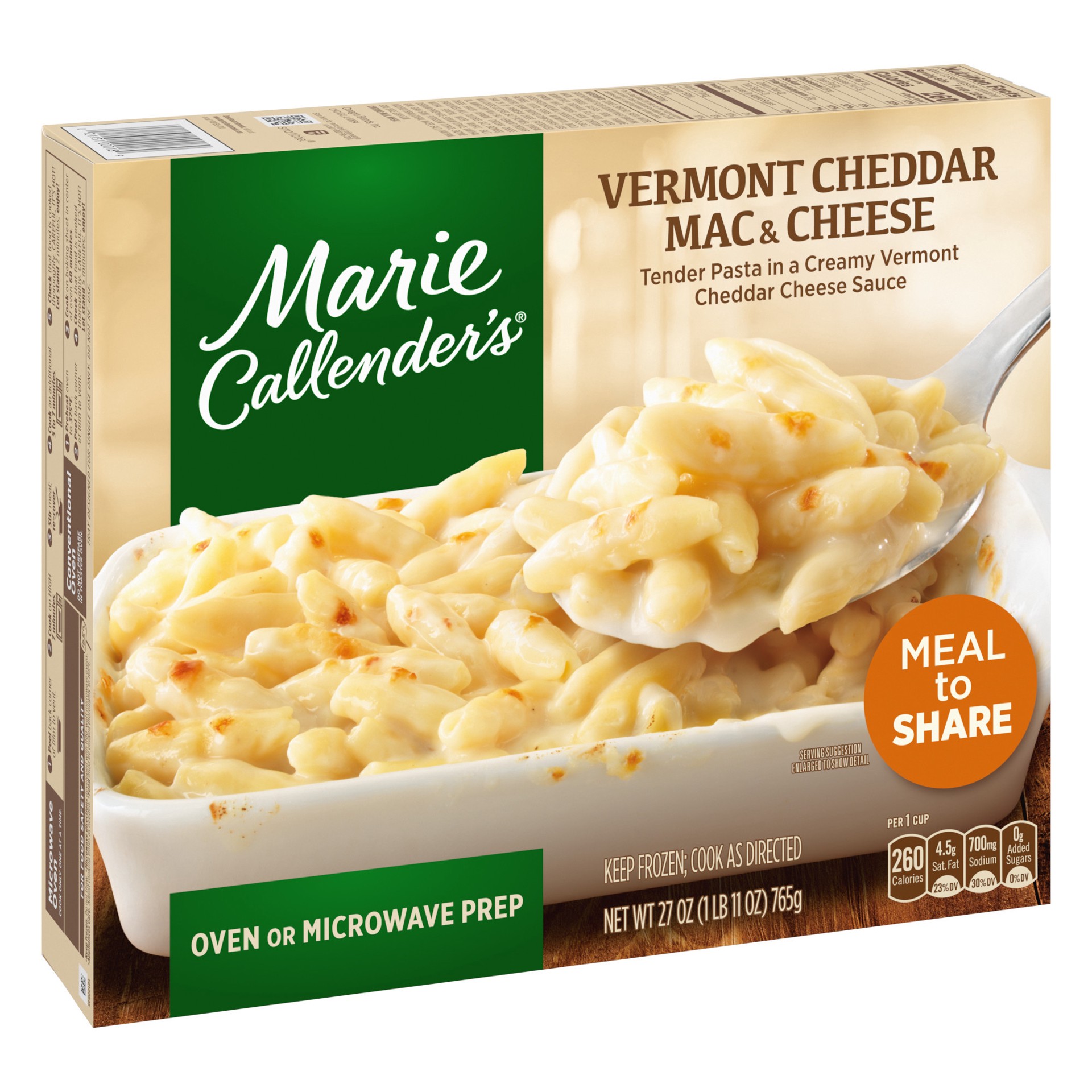 slide 5 of 5, Marie Callender's Vermont White Cheddar Mac & Cheese 27 oz, 27 oz