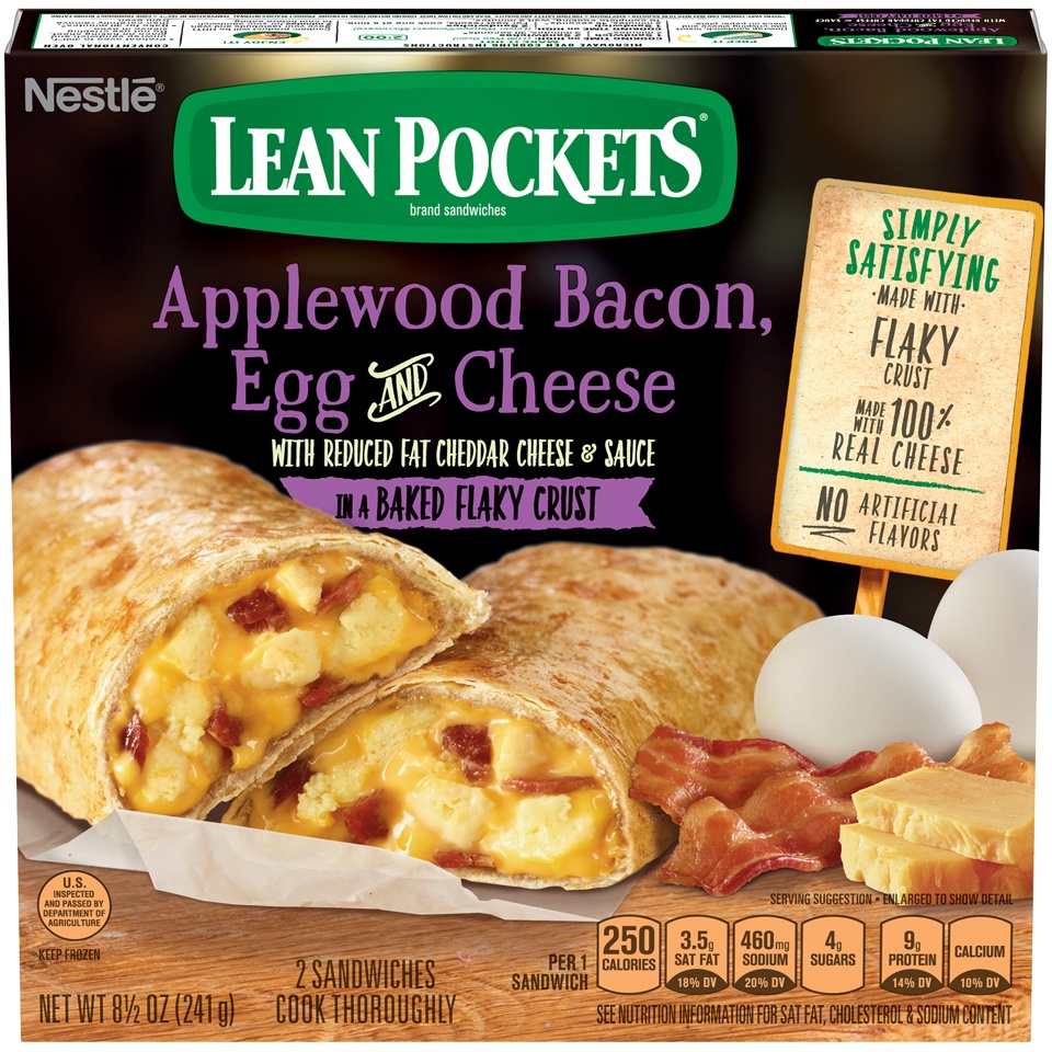 slide 2 of 9, Lean Pockets Applewood Bacon, Egg & Cheese, 2 ct; 9 oz