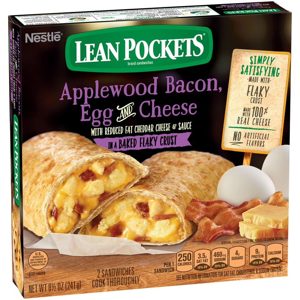 slide 3 of 9, Lean Pockets Applewood Bacon, Egg & Cheese, 2 ct; 9 oz