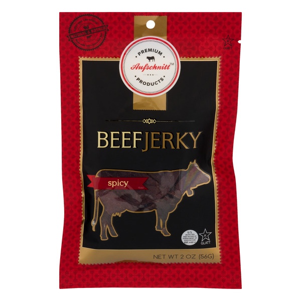 slide 1 of 1, Aufschnitt Beef Jerky Spicy, 2 oz