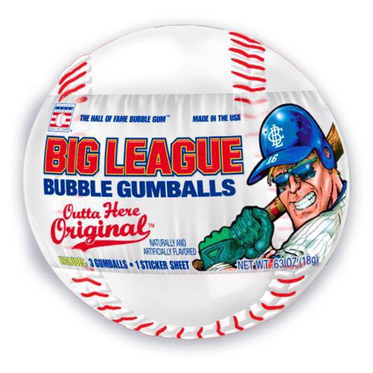 slide 1 of 3, Big League Chew Bubble Gumballs, Outta Here Original, 0.63 oz