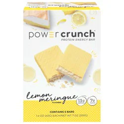 Power Crunch Lemon Meringue Flavored Protein Energy Bar 5 - 1.4 oz Bars