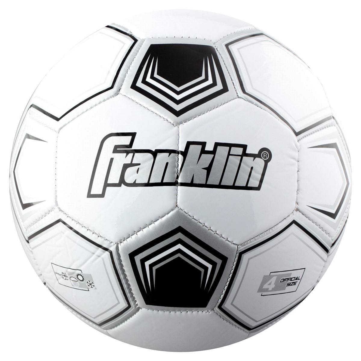 slide 1 of 1, Franklin Sports Competition 100 Soccer Ball, Size 4, Black and White, 1 ct