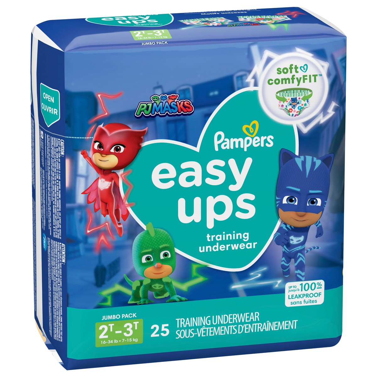 slide 4 of 4, Pampers Easy Ups Training Underwear Boys Size 4 2T-3T 25 Count&nbsp;, 25 ct