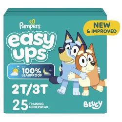 Pampers Easy Ups Training Underwear Boys Size 4 2T3T, 25 Count
