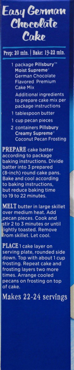 slide 7 of 9, Pillsbury Moist Supreme German Chocolate Flavored Cake Mix, 15.25 oz