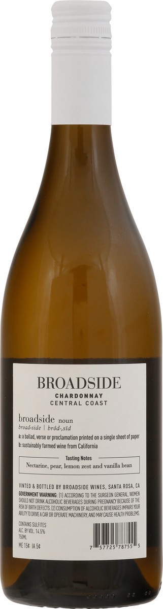slide 3 of 9, Broadside Wines Chardonnay, 750 ml