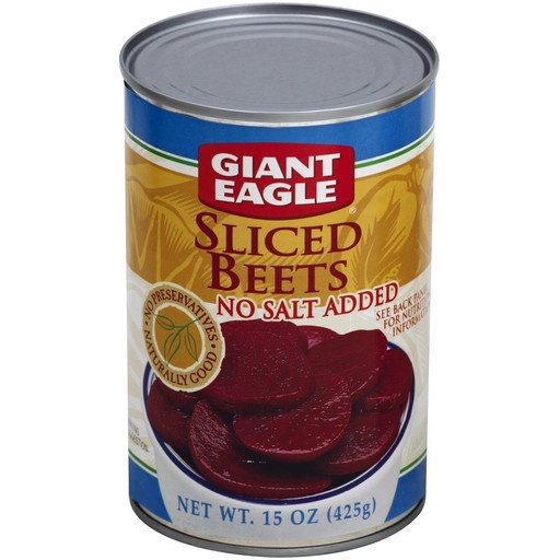 slide 1 of 1, Giant Eagle No Salt Added Sliced Beets, 15 oz