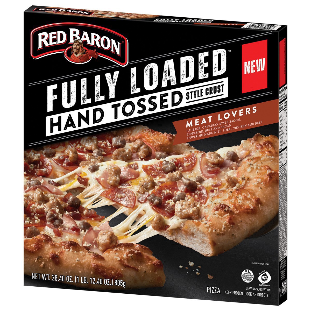 slide 17 of 26, Red Baron Fully Loaded Hand Tossed Style Crust Meat Lovers Pizza 28.40 oz, 28.40 oz