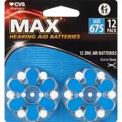 Cvs 675 Max Hearing Aid Batteries, 12 Ct